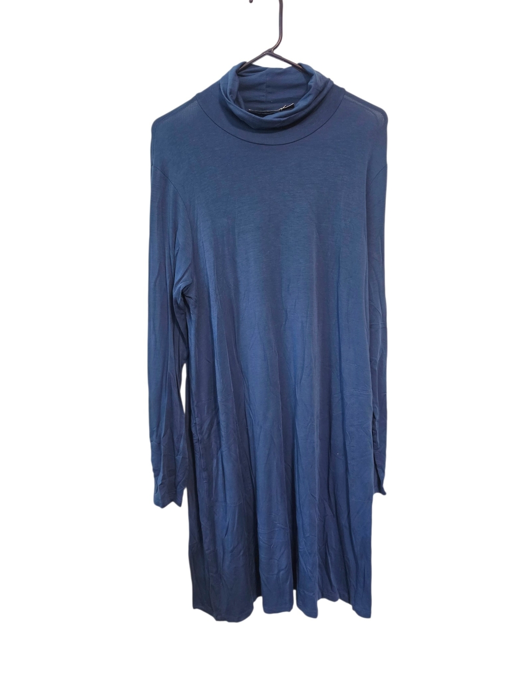 Gudrun Sjoden Blue Long Sleeve Turtleneck Tunic Mini Dress Size Large